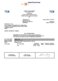 DL30B FCC ID (125KHZ) Certificate
