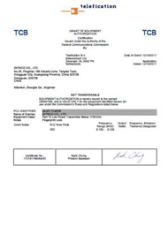 TL400B FCC ID (125KHZ) Certificate