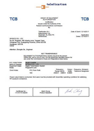 TL400B FCC ID (2.4GHZ) Certificate