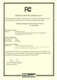 ZK7550BK FCC Certificate